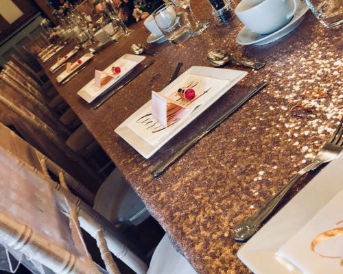 Rose Gold Sequin top table